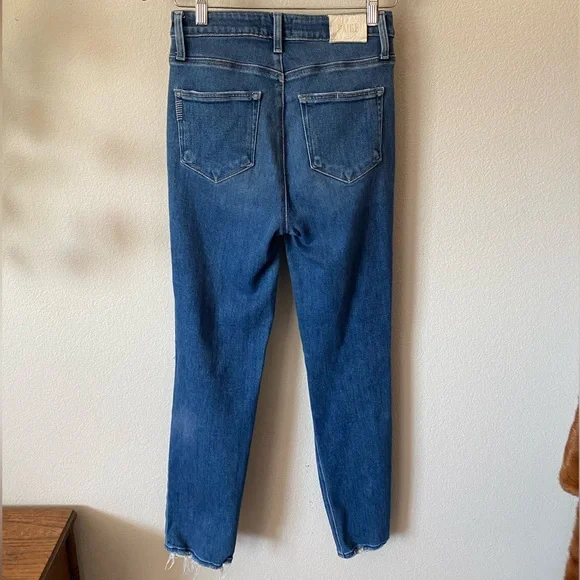 PAIGE Stella High Rise Modern Straight Leg Distressed Women Size 27 Jean Denim - Picture 6 of 9